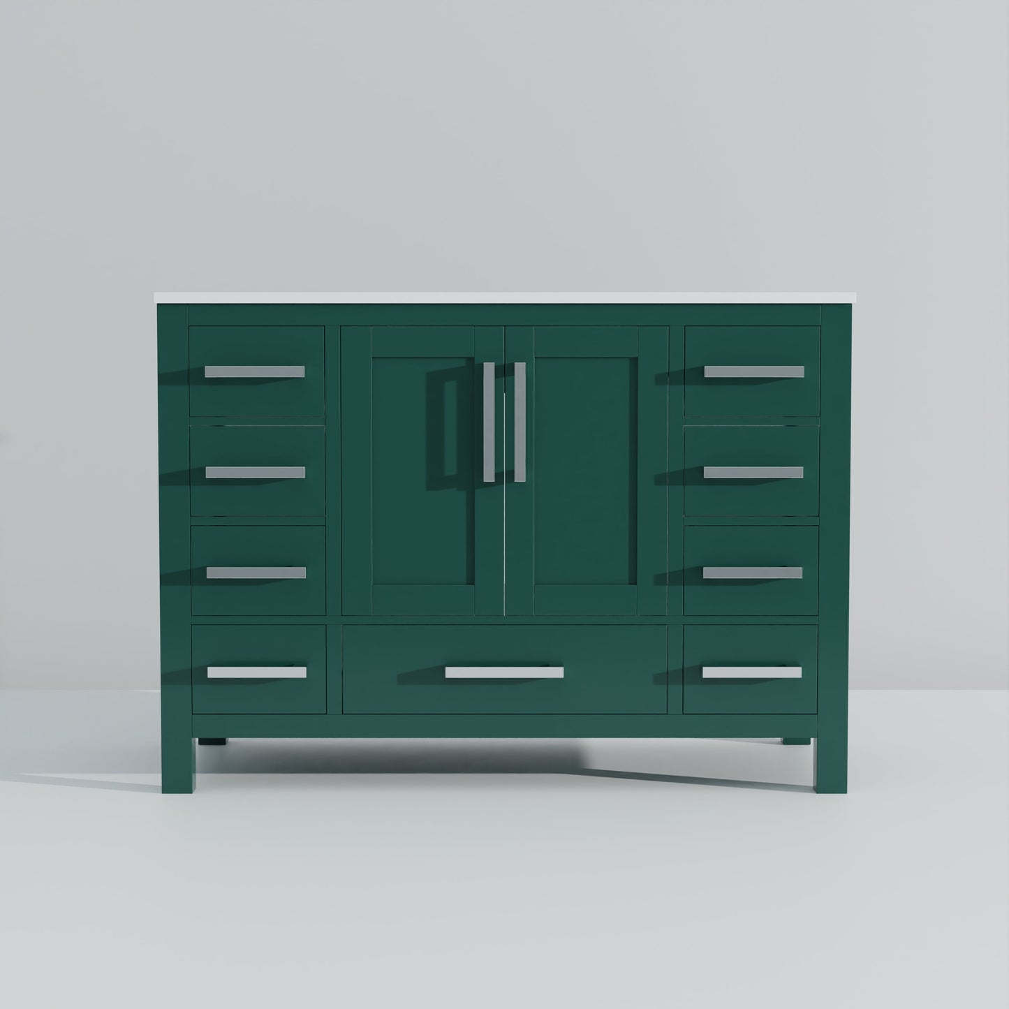 Jacques 48 in. W x 22 in. D Green Bath Vanity and Cultured Marble Top