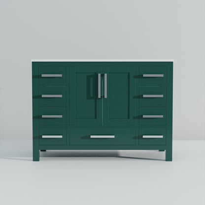 Jacques 48 in. W x 22 in. D Green Bath Vanity and Cultured Marble Top
