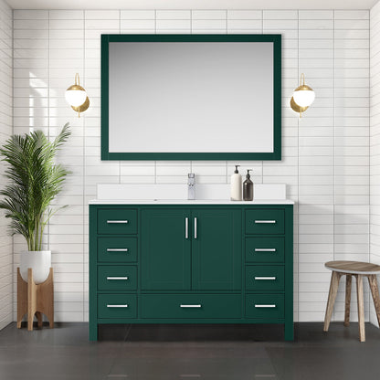 Jacques 48 in. W x 22 in. D Green Bath Vanity and Cultured Marble Top