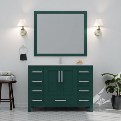 Jacques 48 in. W x 22 in. D Green Bath Vanity and Cultured Marble Top