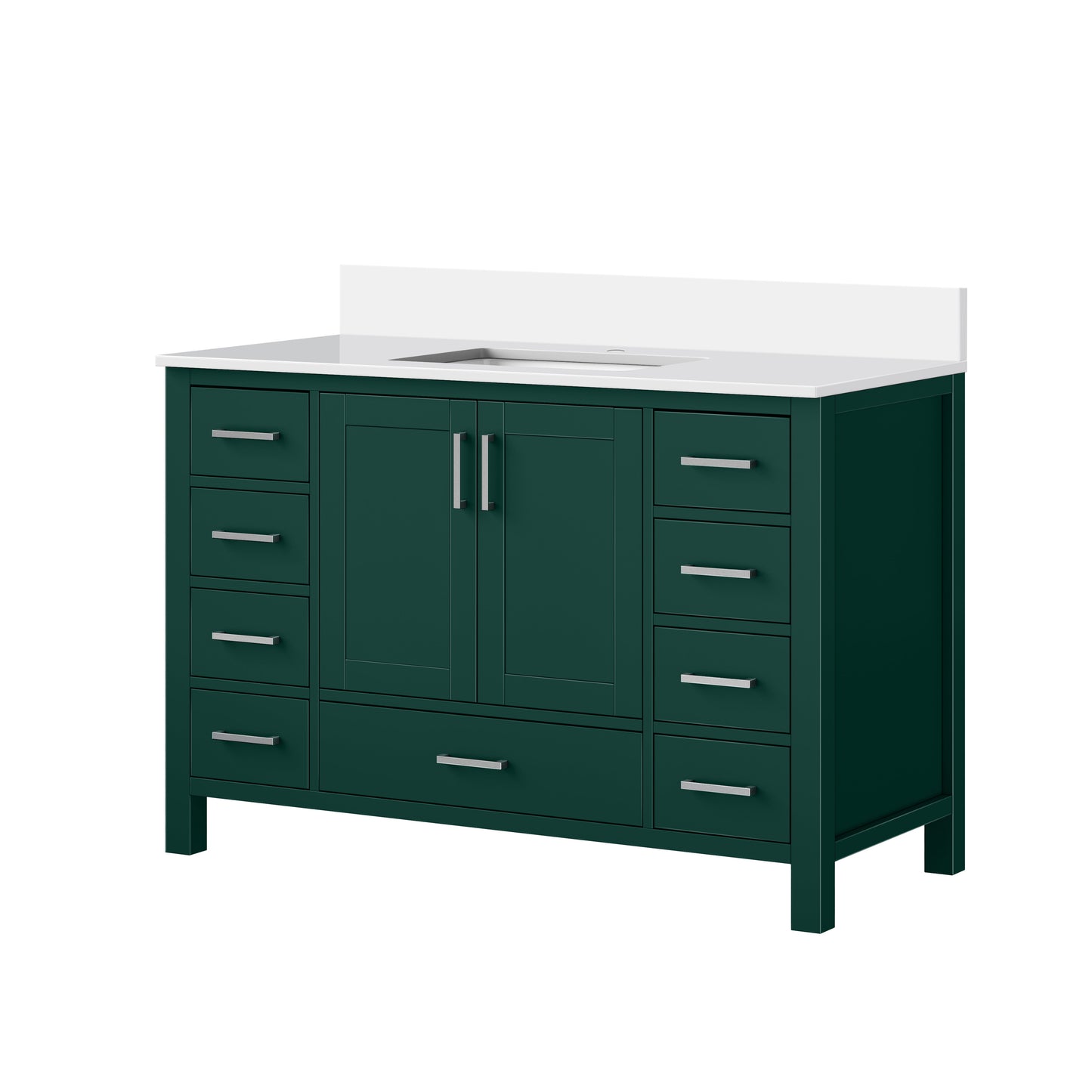 Jacques 48 in. W x 22 in. D Green Bath Vanity and Cultured Marble Top
