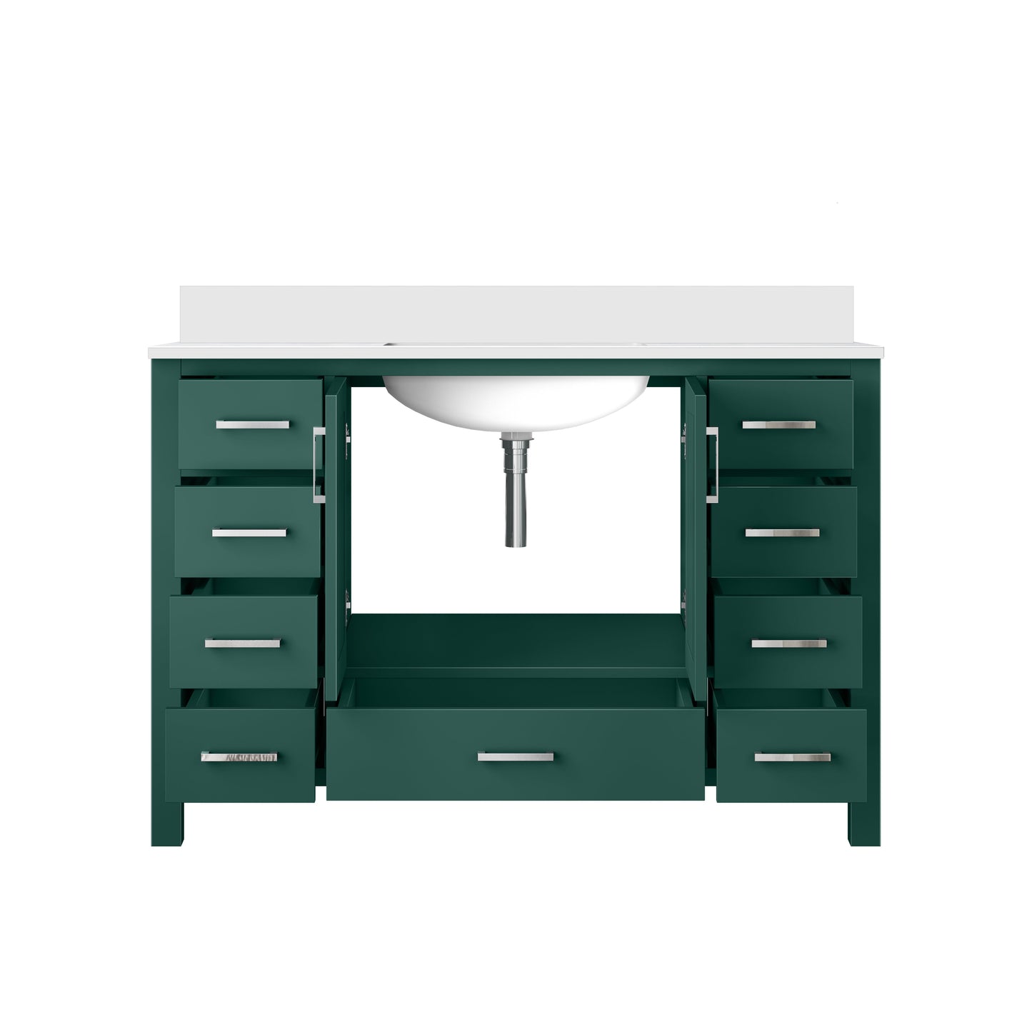 Jacques 48 in. W x 22 in. D Green Bath Vanity and Cultured Marble Top