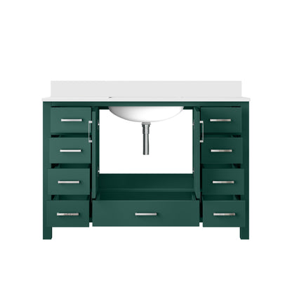 Jacques 48 in. W x 22 in. D Green Bath Vanity and Cultured Marble Top