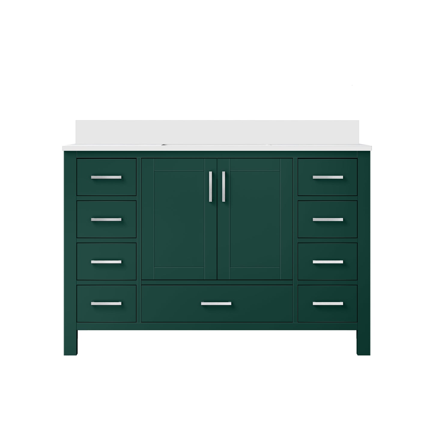 Jacques 48 in. W x 22 in. D Green Bath Vanity and Cultured Marble Top