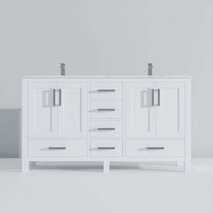 Jacques 60 in. W x 22 in. D White Double Bath Vanity