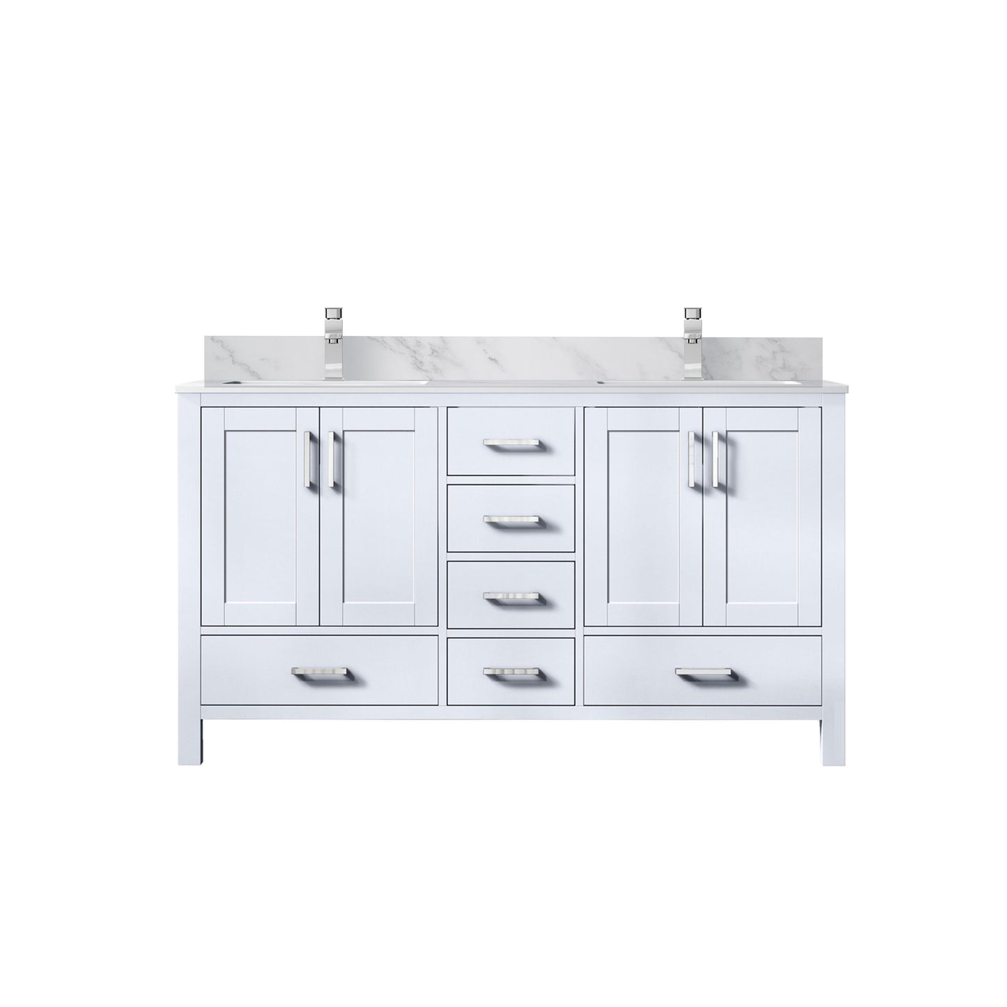 Jacques 60 in. W x 22 in. D White Double Bath Vanity