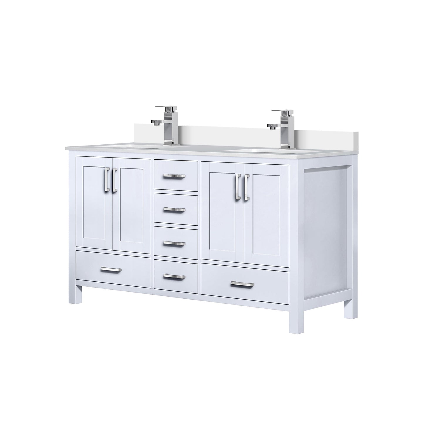Jacques 60 in. W x 22 in. D White Double Bath Vanity
