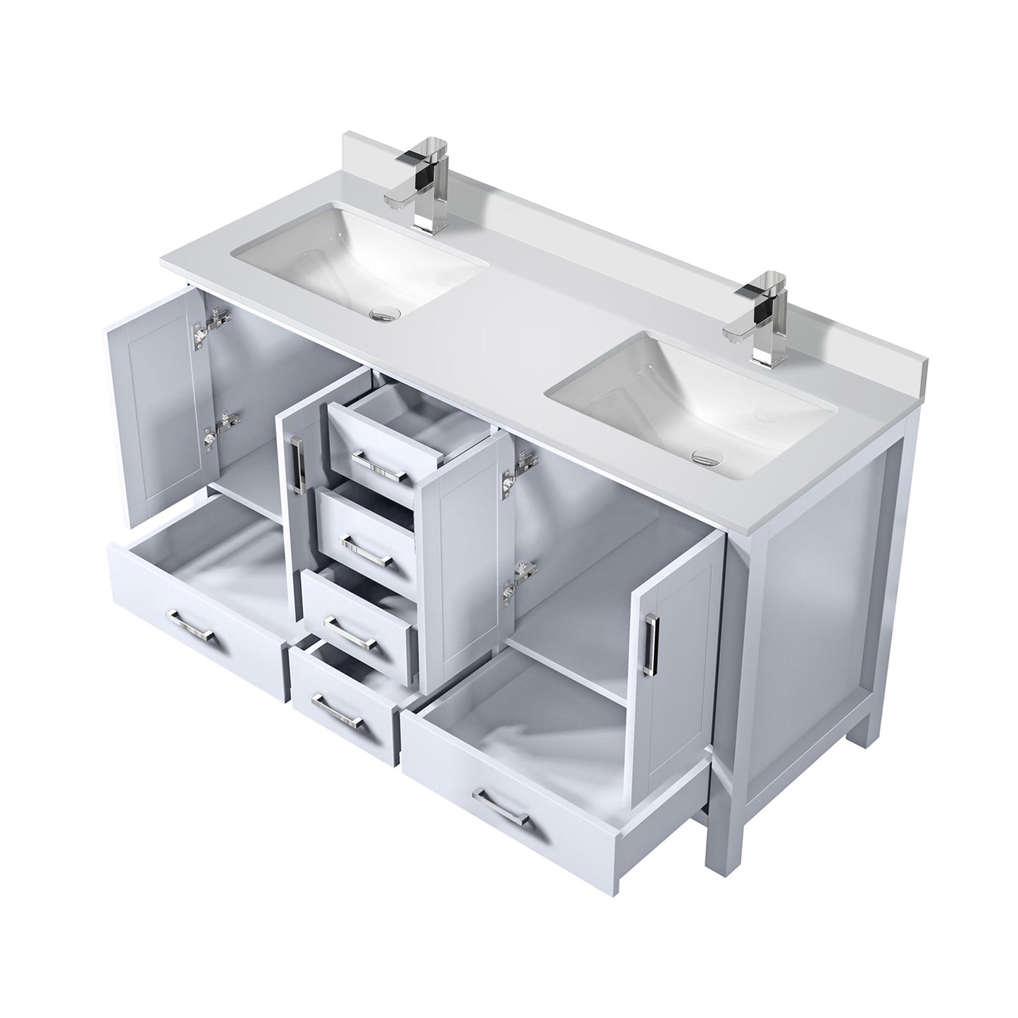 Jacques 60 in. W x 22 in. D White Double Bath Vanity