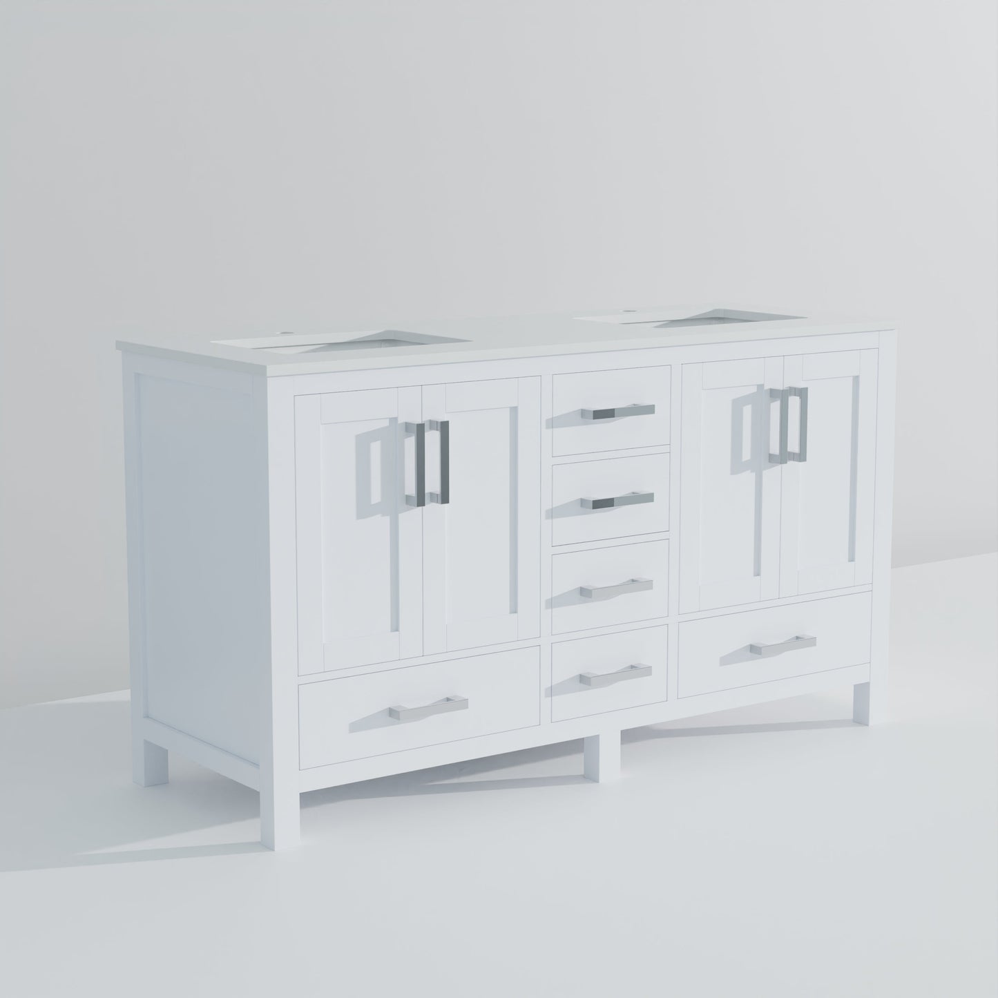 Jacques 60 in. W x 22 in. D White Bath Vanity