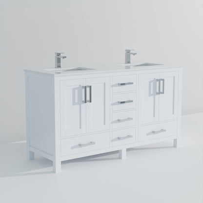 Jacques 60 in. W x 22 in. D White Bath Vanity