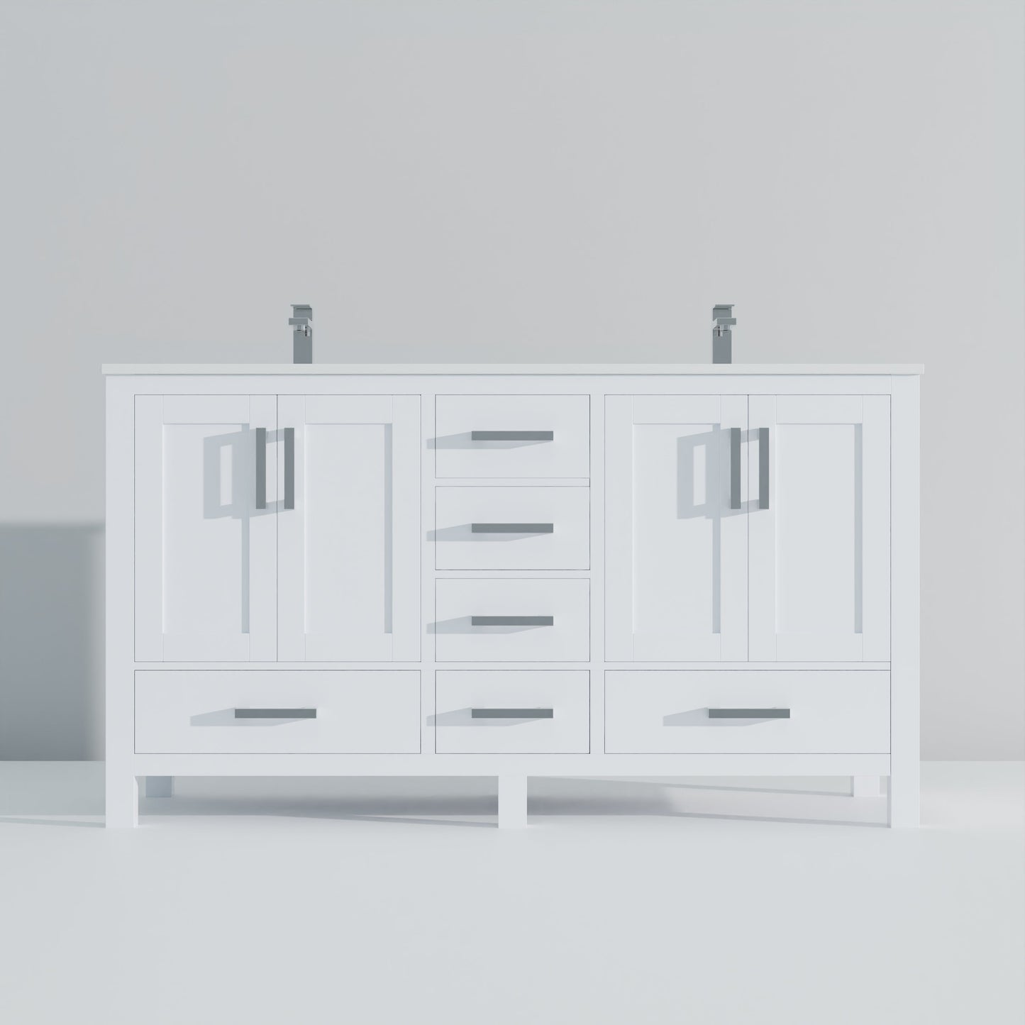 Jacques 60 in. W x 22 in. D White Bath Vanity