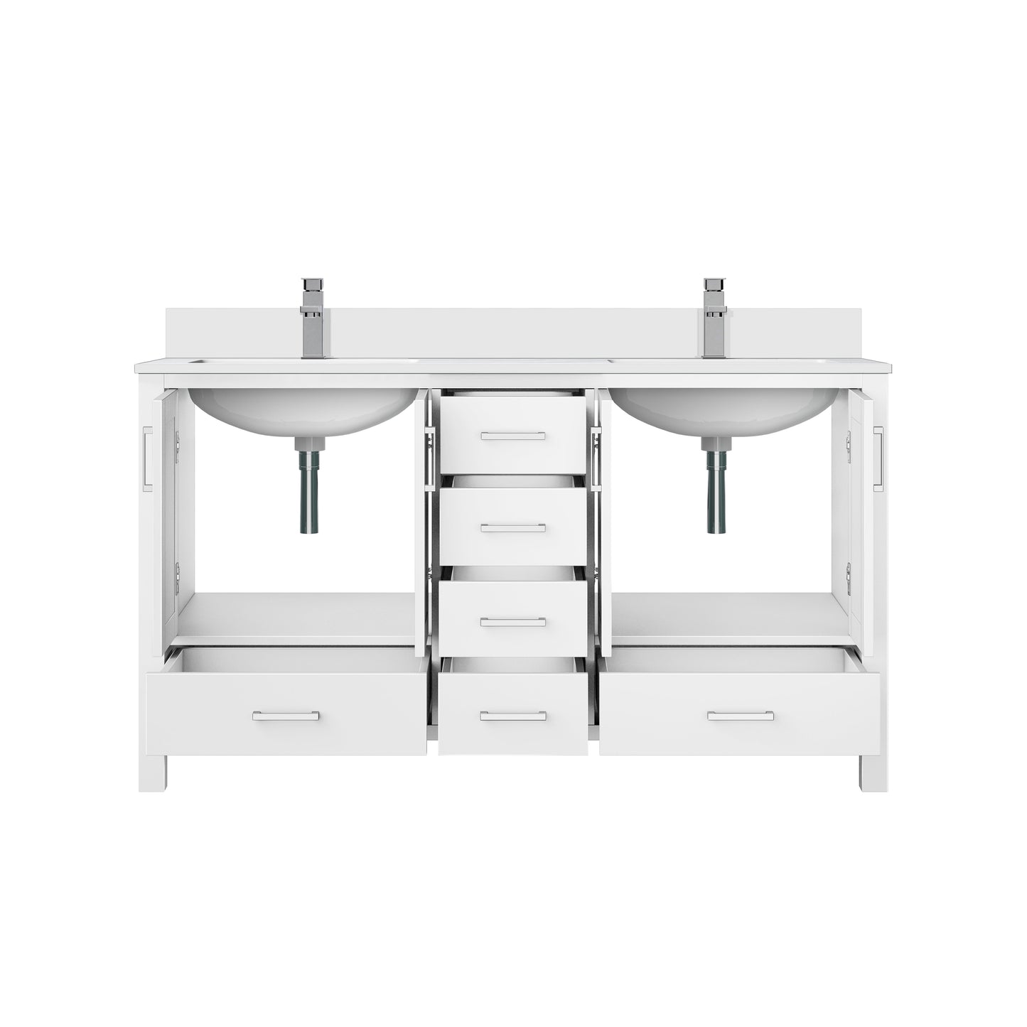 Jacques 60 in. W x 22 in. D White Bath Vanity
