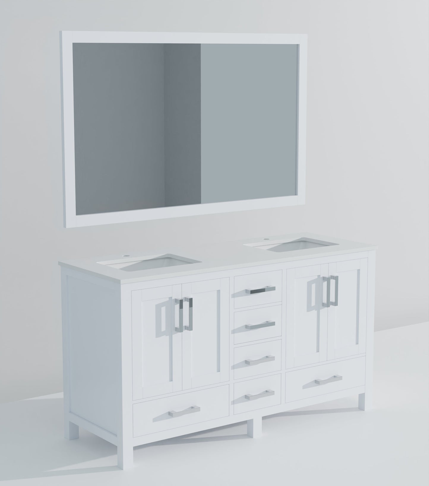 Jacques 60 in. W x 22 in. D White Bath Vanity