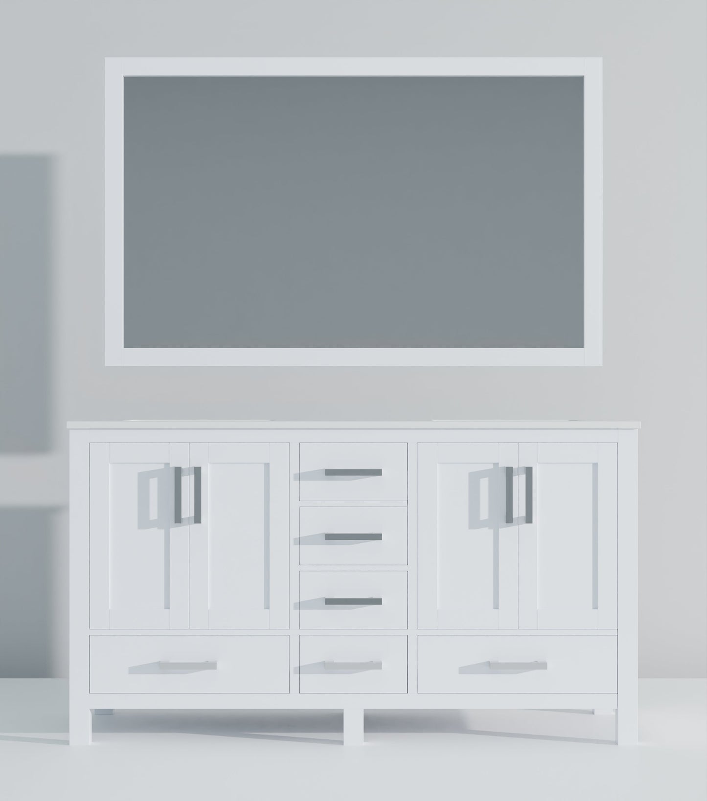 Jacques 60 in. W x 22 in. D White Bath Vanity