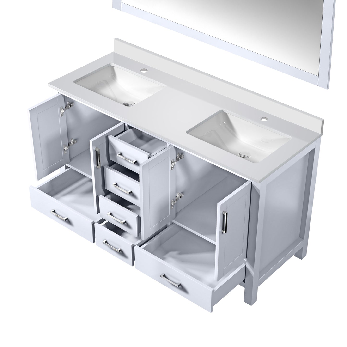 Jacques 60 in. W x 22 in. D White Bath Vanity