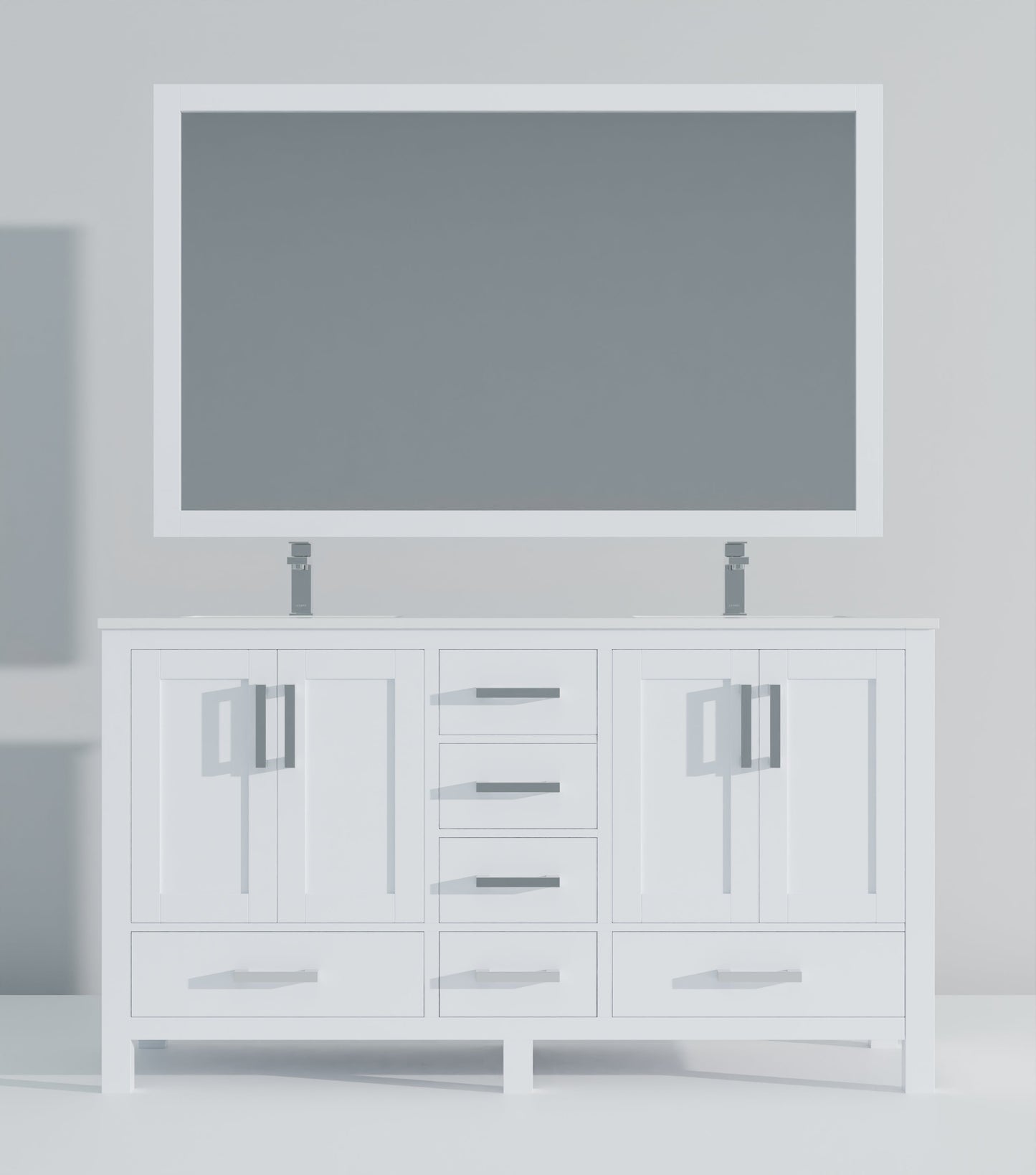 Jacques 60 in. W x 22 in. D White Bath Vanity