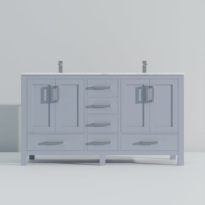 Jacques 60 in. W x 22 in. D Dark Grey Double Bath Vanity