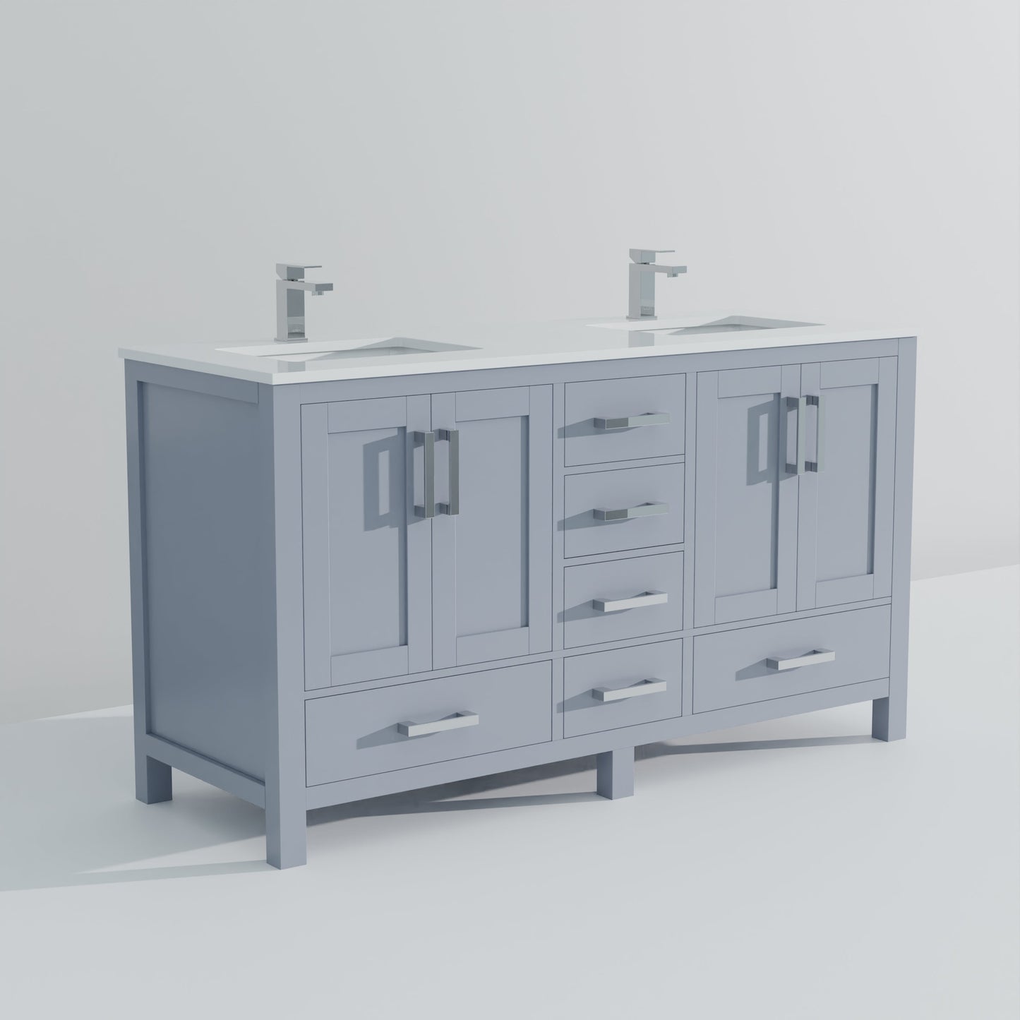 Jacques 60 in. W x 22 in. D Dark Grey Double Bath Vanity