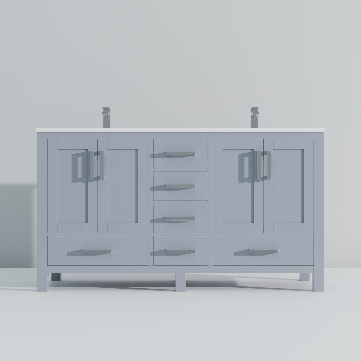Jacques 60 in. W x 22 in. D Dark Grey Double Bath Vanity
