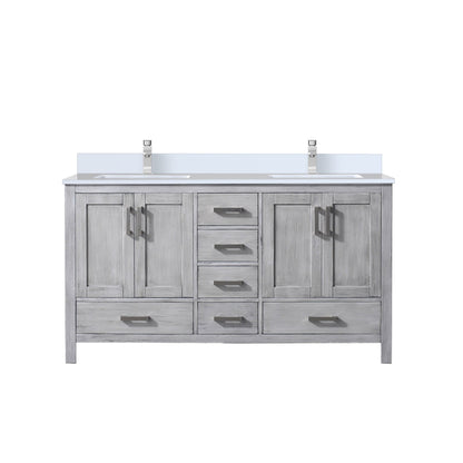 Jacques 60 in. W x 22 in. D Distressed Grey Double Bath Vanity
