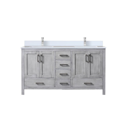 Jacques 60 in. W x 22 in. D Distressed Grey Bath Vanity