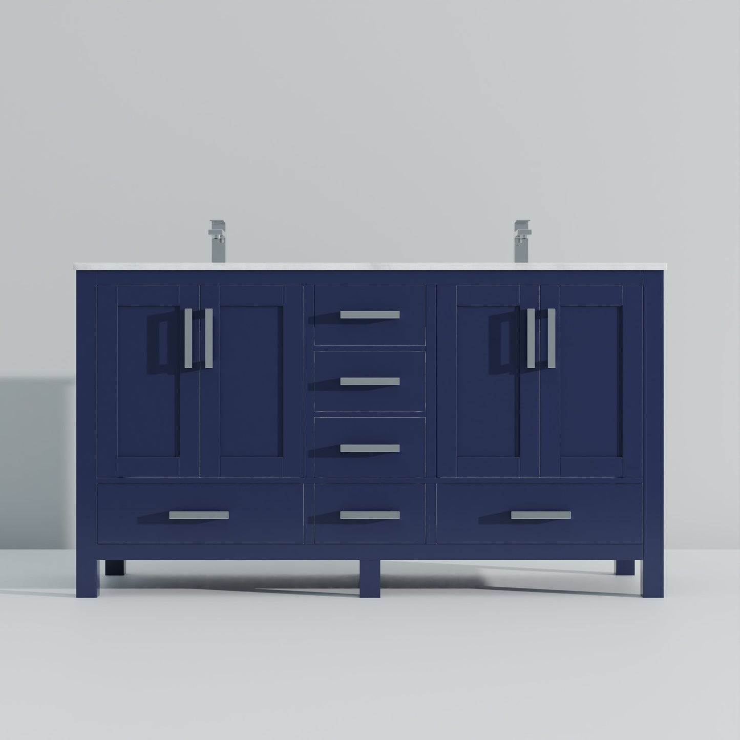 Jacques 60 in. W x 22 in. D Navy Blue Double Bath Vanity