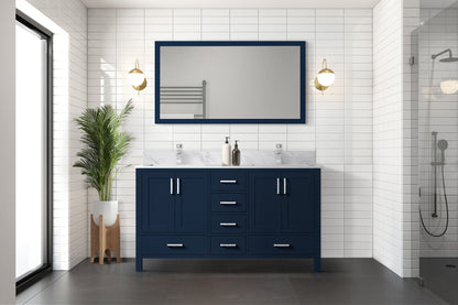 Jacques 60 in. W x 22 in. D Navy Blue Double Bath Vanity