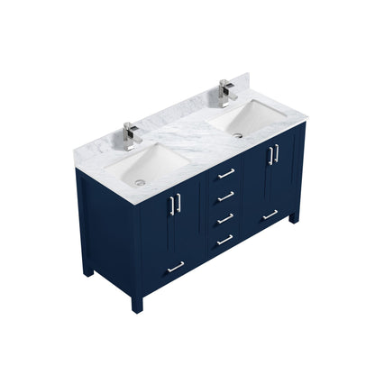 Jacques 60 in. W x 22 in. D Navy Blue Double Bath Vanity