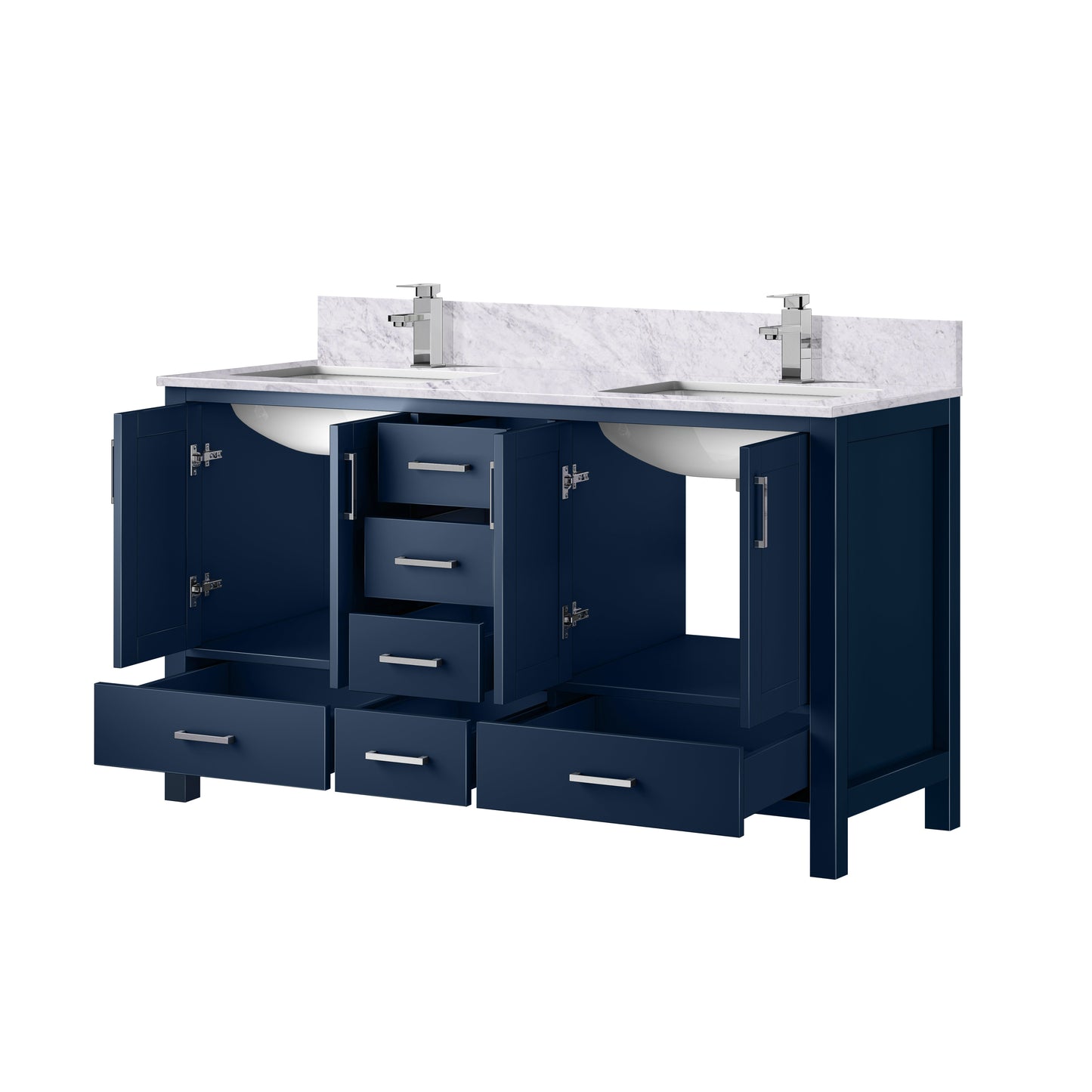 Jacques 60 in. W x 22 in. D Navy Blue Double Bath Vanity