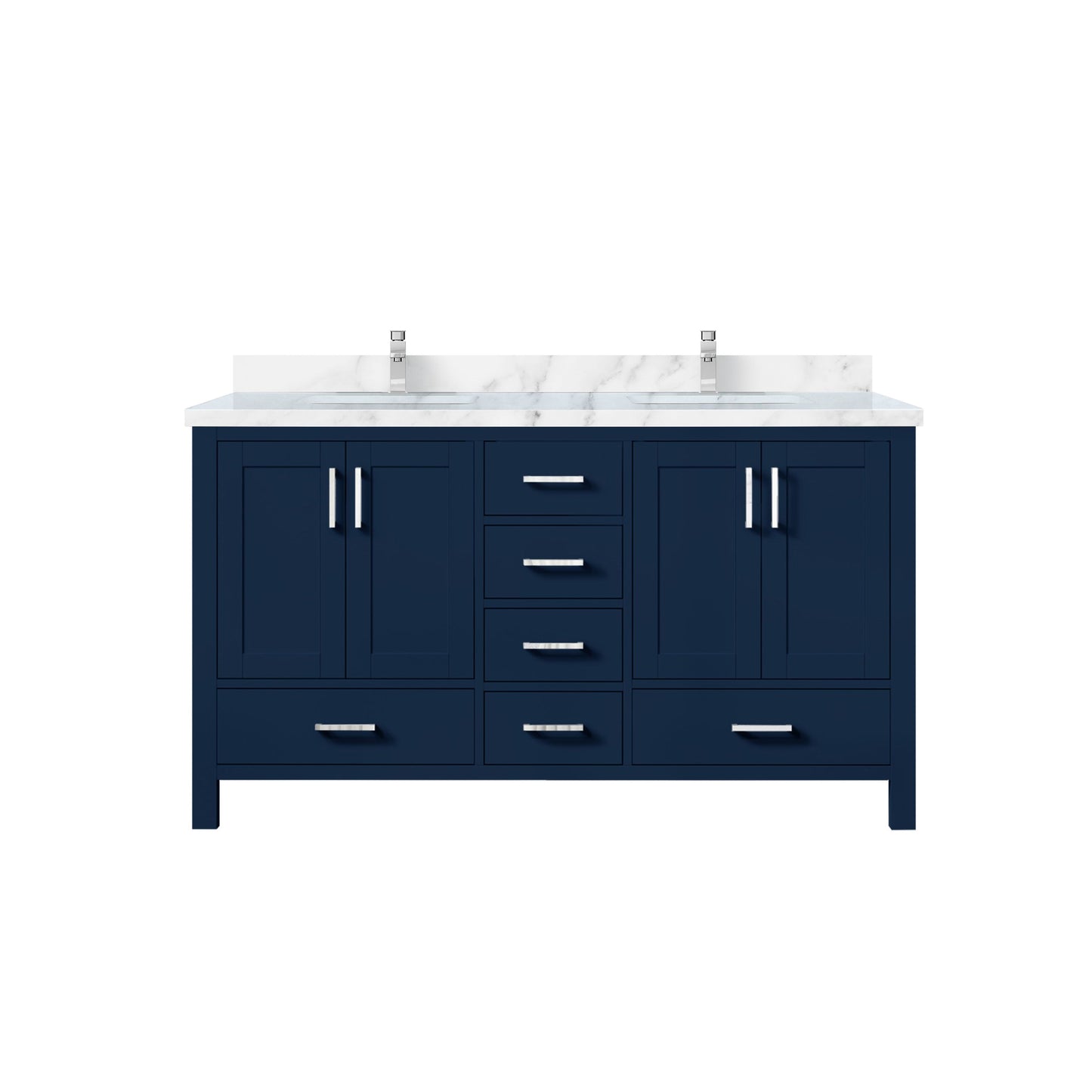 Jacques 60 in. W x 22 in. D Navy Blue Double Bath Vanity
