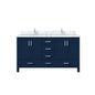 Jacques 60 in. W x 22 in. D Navy Blue Double Bath Vanity