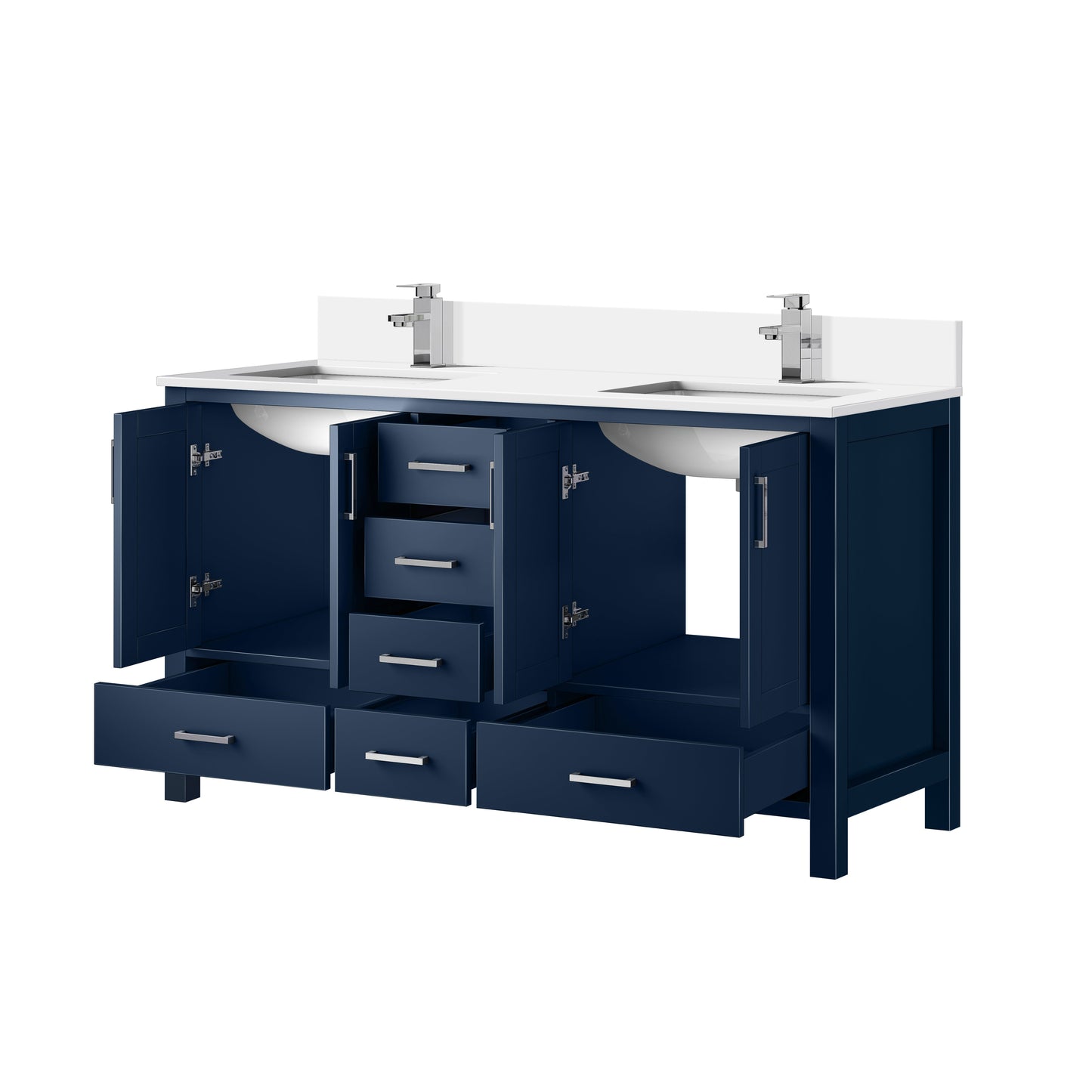 Jacques 60 in. W x 22 in. D Navy Blue Double Bath Vanity