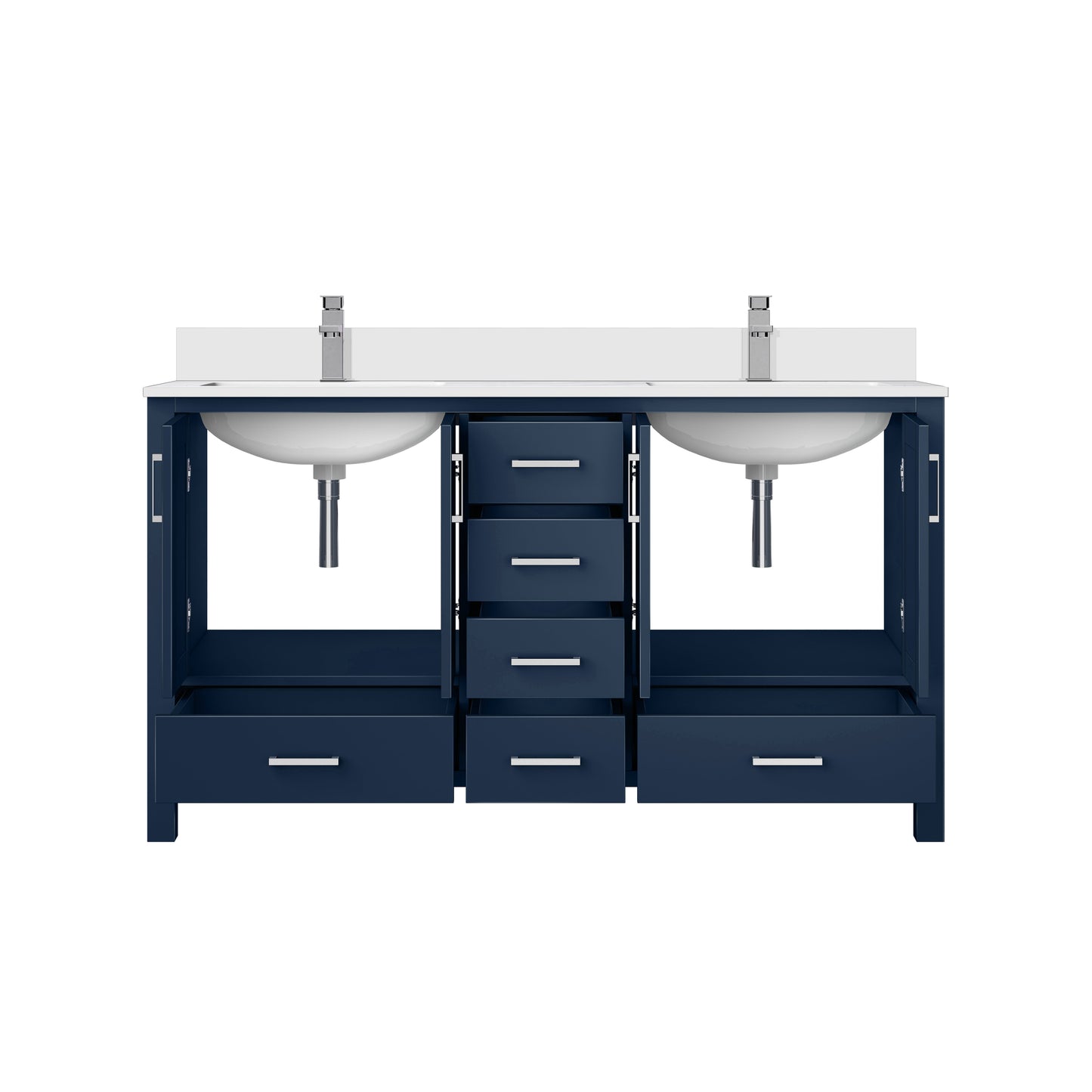 Jacques 60 in. W x 22 in. D Navy Blue Double Bath Vanity