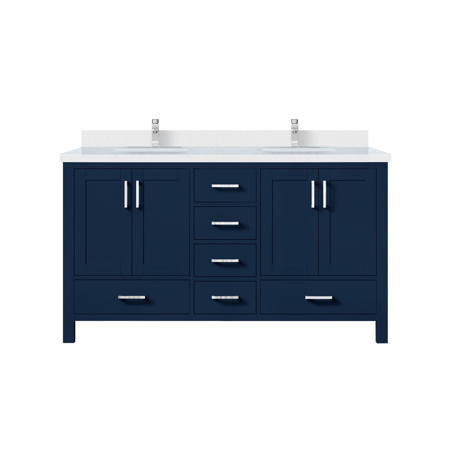 Jacques 60 in. W x 22 in. D Navy Blue Double Bath Vanity