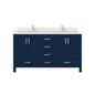 Jacques 60 in. W x 22 in. D Navy Blue Double Bath Vanity
