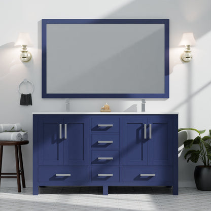 Jacques 60 in. W x 22 in. D Navy Blue Bath Vanity