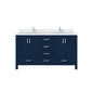 Jacques 60 in. W x 22 in. D Navy Blue Bath Vanity