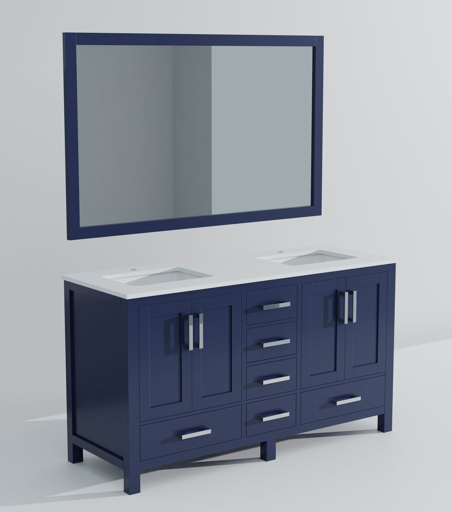 Jacques 60 in. W x 22 in. D Navy Blue Bath Vanity