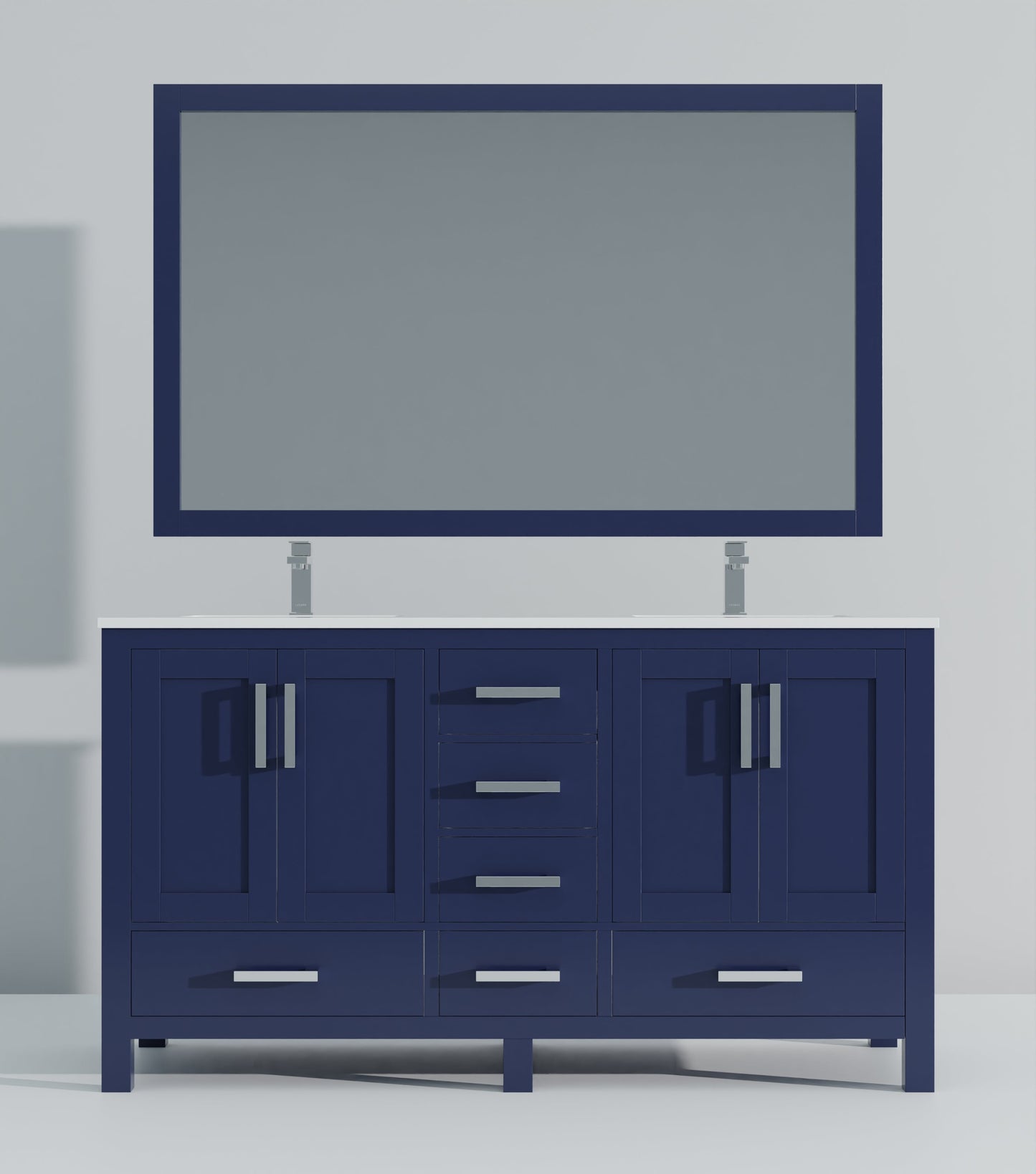 Jacques 60 in. W x 22 in. D Navy Blue Bath Vanity