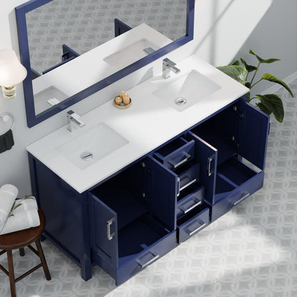 Jacques 60 in. W x 22 in. D Navy Blue Bath Vanity