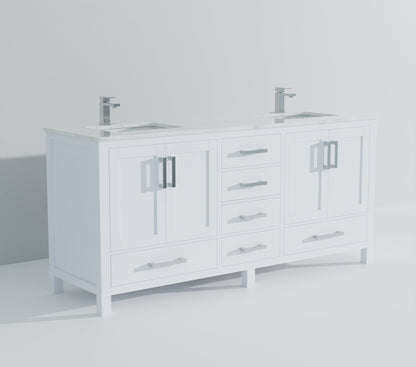 Jacques 72 in. W x 22 in. D White Double Bath Vanity