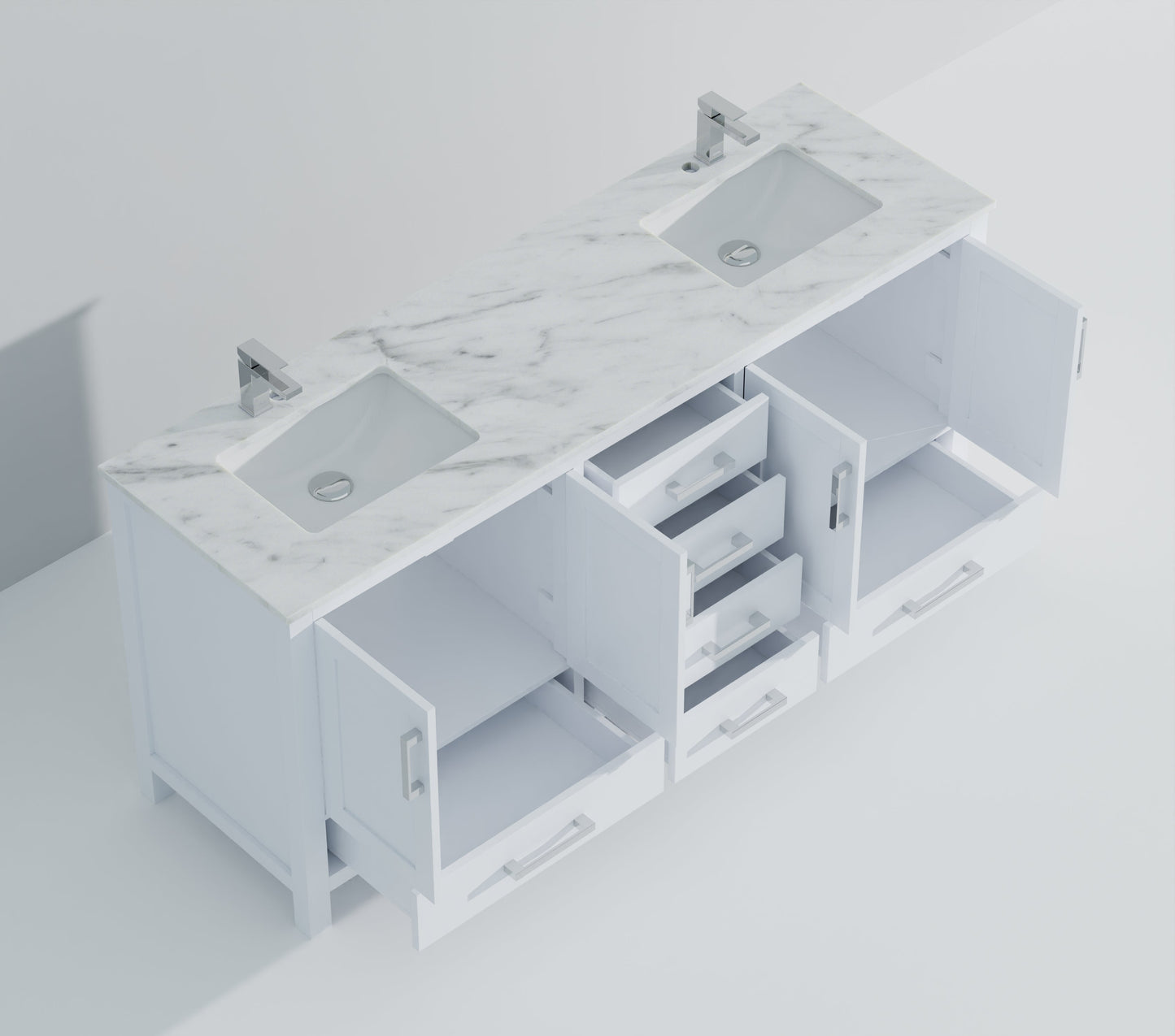 Jacques 72 in. W x 22 in. D White Double Bath Vanity