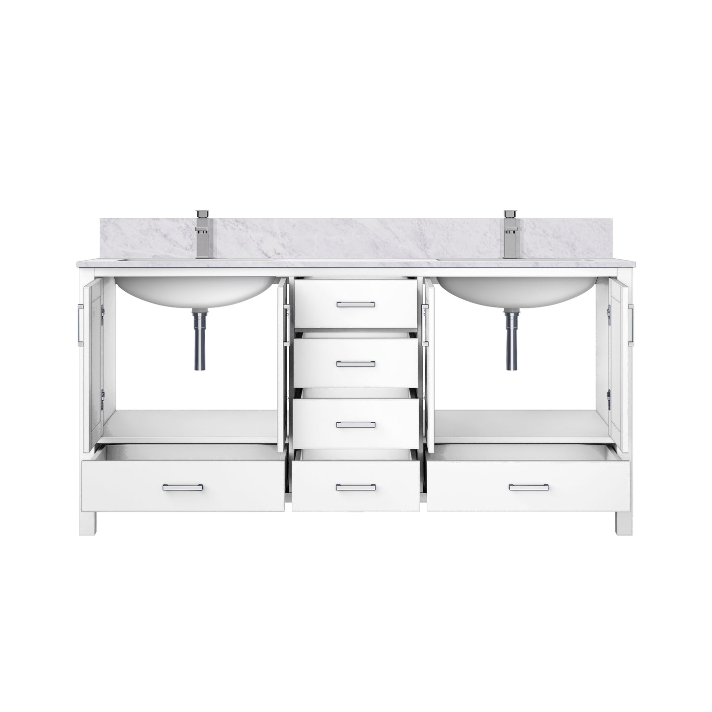 Jacques 72 in. W x 22 in. D White Double Bath Vanity