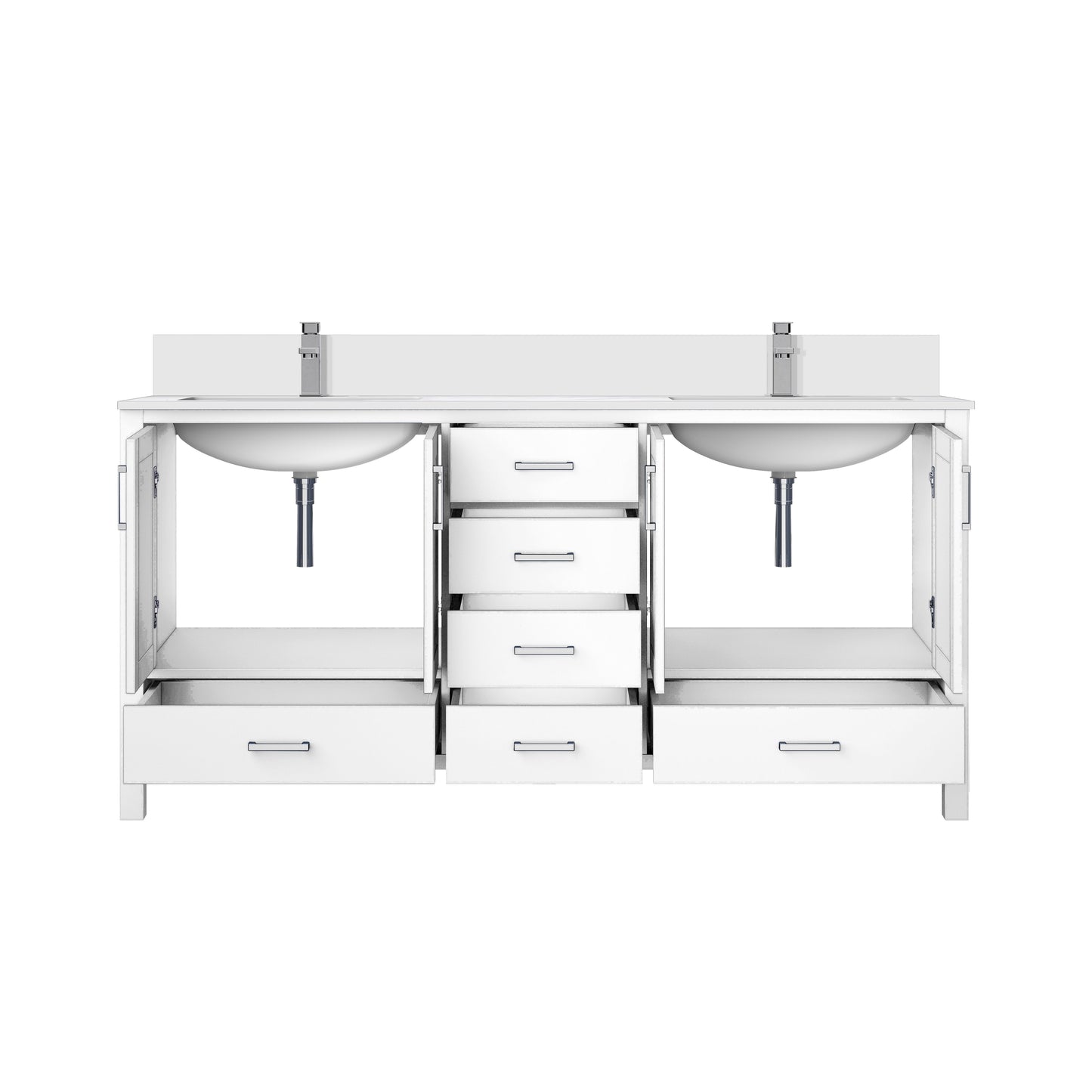 Jacques 72 in. W x 22 in. D White Double Bath Vanity