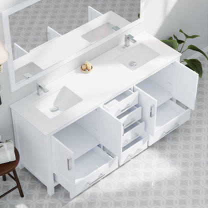 Jacques 72 in. W x 22 in. D White Bath Vanity