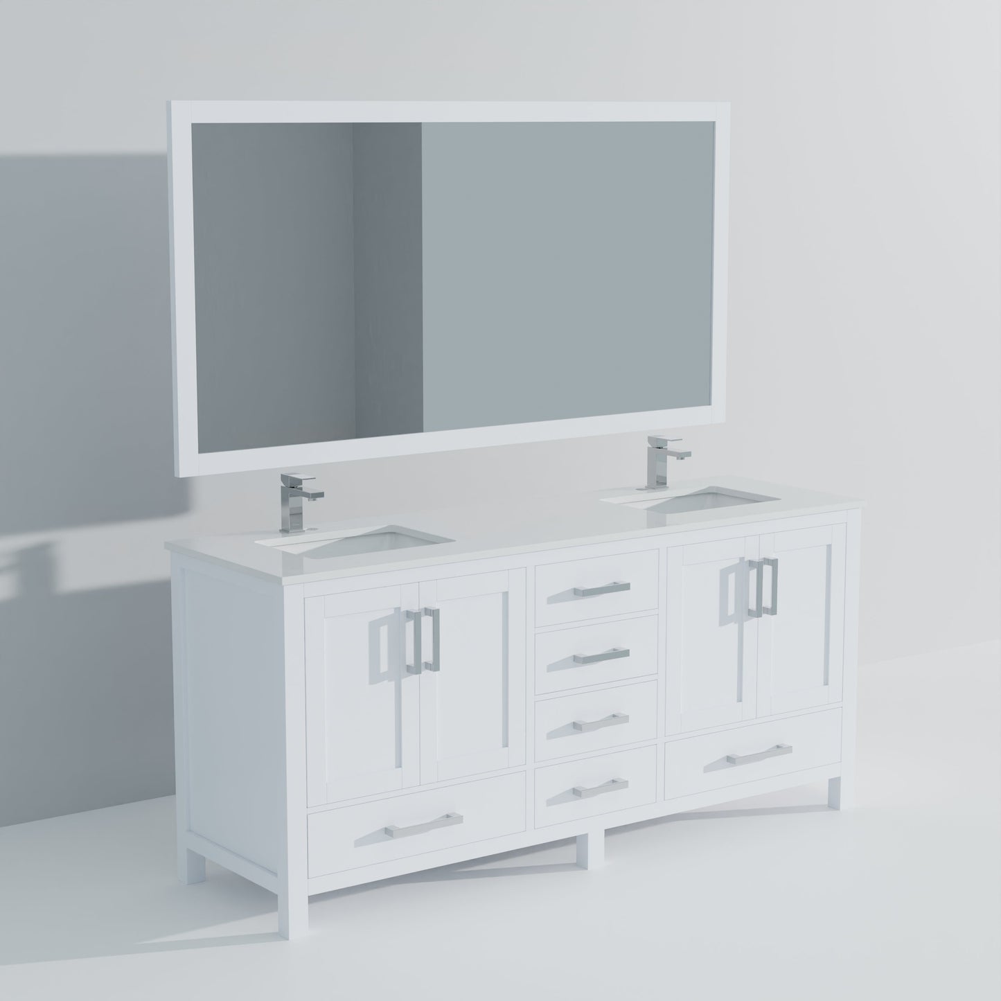 Jacques 72 in. W x 22 in. D White Bath Vanity