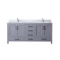 Jacques 72 in. W x 22 in. D Dark Grey Double Bath Vanity