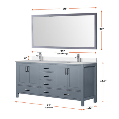 Jacques 72 in. W x 22 in. D Dark Grey Bath Vanity