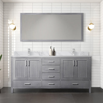 Jacques 72 in. W x 22 in. D Distressed Grey Double Bath Vanity