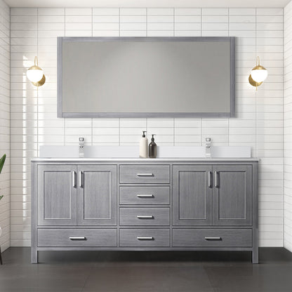 Jacques 72 in. W x 22 in. D Distressed Grey Double Bath Vanity